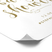 Welkom Gold Bold Script-Baby shower Poster (Hoek)