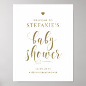 Welkom Gold Bold Script-Baby shower Poster (Voorkant)