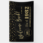 Welkom Gold- en Black Confetti-leestel Spandoek (Verticaal)