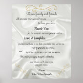 Welkom Gold Glitter, Witte Satin, Poster (Voorkant)