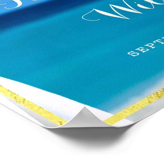 Welkom | Gold Ocean Beach Summer Weddenschap Poster (Hoek)