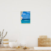 Welkom | Gold Ocean Beach Summer Weddenschap Poster (Keuken)