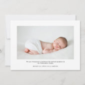 Welkom Gold Script Baby geboorte Stats & foto Aankondiging (Achterkant)