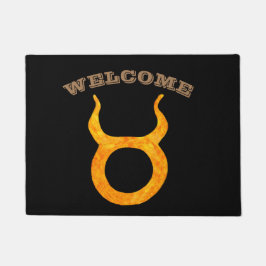 Welkom Gold Taurus Zodiac Astrology Sign Deurmat