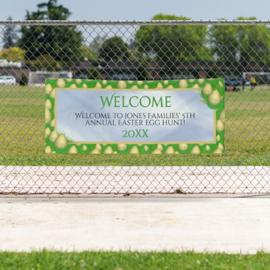 Welkom - Golden Easter Egg Hunt - Jouw tekst Spandoek (Insitu)