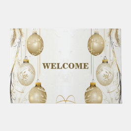 Welkom Golden Ornament kerstfeest Deurmat