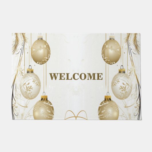 Welkom Golden Ornament kerstfeest Deurmat (Voorkant)