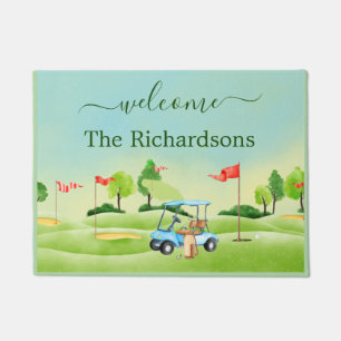 Welkom Golf Course Cart Familienaam Deurmat