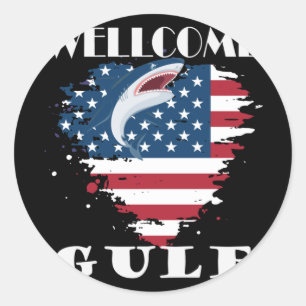 Welkom Golf van Verenigde Staten van Amerika Ronde Sticker