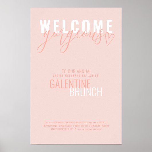 Welkom Gorgeous Valentijn Party Poster (Voorkant)