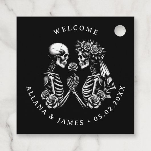 Welkom Gotische bruiloft Bedankjes Labels (Achterkant)