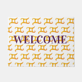 Welkom Gouden Gemini Astrologie teken Deurmat