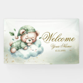Welkom Green Boho Sleeping Teddy Bear Schattige fe Spandoek