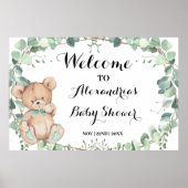 Welkom Greenery Beer Gold Baby shower Poster (Voorkant)