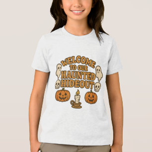 Welkom Griezelige Schuilplaats Schattige Kinderen Tri-Blend Shirt