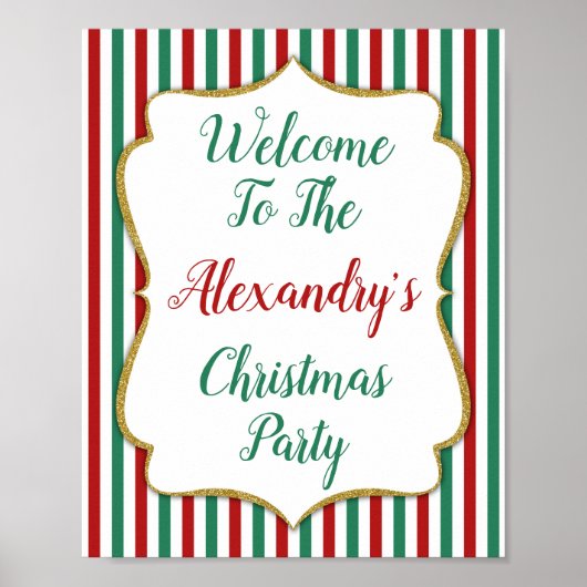 Welkom, groen rood goud poster (Voorkant)