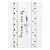 Welkom Groen Zwart Polka Dots Tafelkleed (Voorkant)