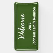 Welkom Groene en Witte Naam Familiereünie Spandoek (Verticaal)