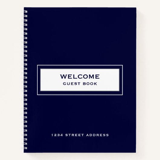 Welkom Guest Book Navy Notitieboek (Voorkant)