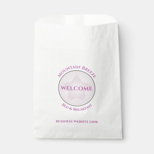 Welkom Guest Custom Business Bed en ontbijt Bedankzakje (Voorkant)