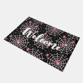 Welkom Halloween Cobwebs & Spiders Pattern Deurmat (Schuin)