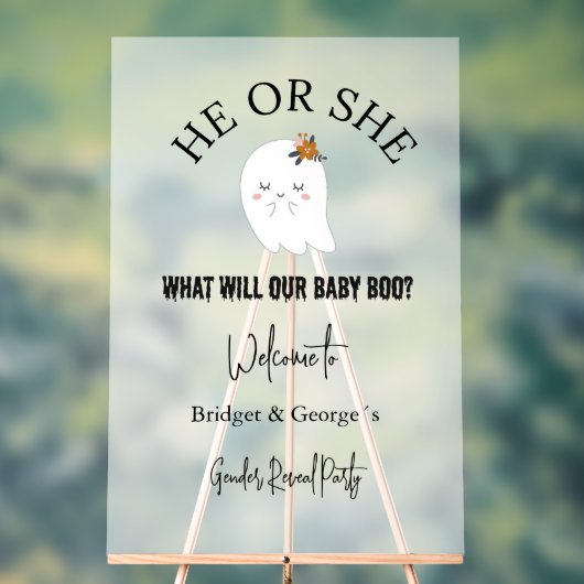 welkom Halloween & gender onthullen feest frosted Acryl Bord (Neutraal)