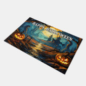 Welkom | Halloween Griezelige Pompoenen Deurmat (Schuin)