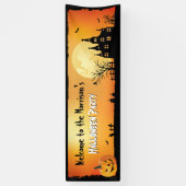 Welkom Halloween Party Spooky Haunted House Spandoek (Verticaal)