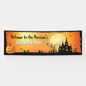 Welkom Halloween Party Spooky Haunted House Spandoek (Horizontaal)