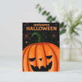Welkom Halloween Pumpkin Briefkaart (Staand voorkant)