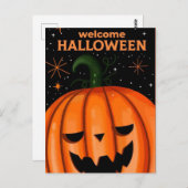 Welkom Halloween Pumpkin Briefkaart (Voorkant / Achterkant)