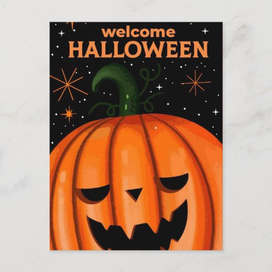 Welkom Halloween Pumpkin Briefkaart (Voorkant)