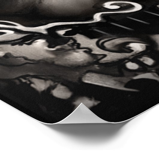 Welkom Halloween Skeletons Pink Floral Wedding Poster (Hoek)