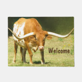 Welkom Handsome Texas Longhorn Deurmat (Voorkant)