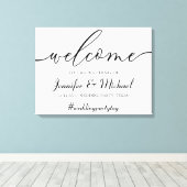 Welkom handtekening bruiloft eenvoudig minimaal fe canvas afdruk (Insitu (Houten vloer))