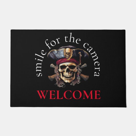 Welkom Happy Pirate Skull Deurmat (Voorkant)