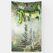 Welkom Happy Schattigee wilde krokodil Oerwoud Tre Spandoek (Verticaal)