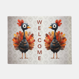 Welkom Happy Thanksgiving kleurrijke Baby Turkije Deurmat