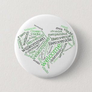 Welkom hart (veel talen) Button