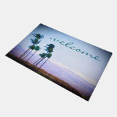 Welkom Hawaii Palmbomen Paarse Berg Foto Deurmat (Schuin)