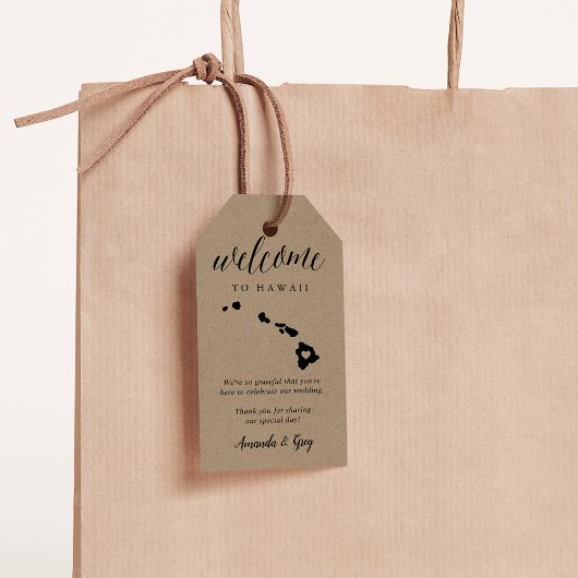 Welkom Hawaii Wedding Cadeaulabel
