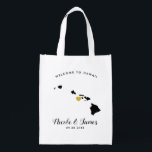 Welkom Hawaiian Wedding Bag, Gold Heart, Hawaï Boodschappentas<br><div class="desc">Vul deze welkomsttas met favoriete godies voor je gasten als ze in Hawaii aankomen!</div>