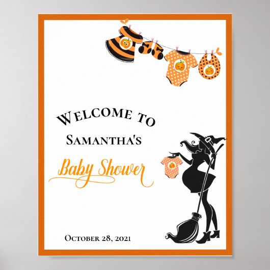Welkom Heks Halloween Baby Shower Poster (Voorkant)