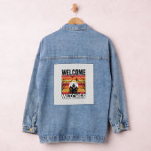 Welkom Heksen Vintage Halloween Gravure Ontwerp Denim Jacket (Hangar)