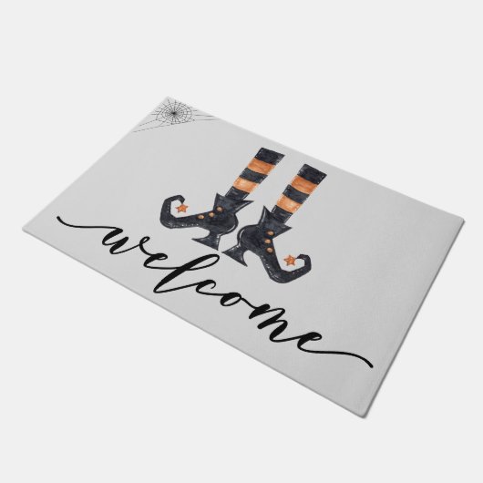 Welkom heksenvoeten Halloween vakantie deurmat (Schuin)