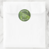 Welkom, heldere, groene lederen professional ronde sticker (Tas)