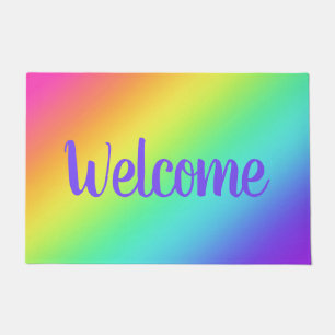 Welkom heldere regenbooggradiënt Deuren Deurmat
