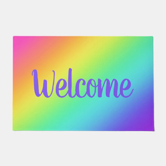 Welkom heldere regenbooggradiënt Deuren Deurmat (Voorkant)