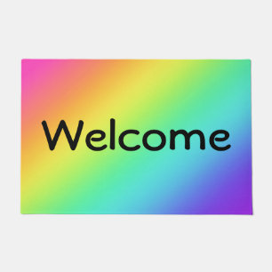 Welkom heldere regenbooggradiënt deurmat