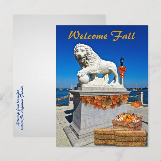 Welkom Herfst Coastal St Augustine Florida Briefkaart (Voorkant / Achterkant)